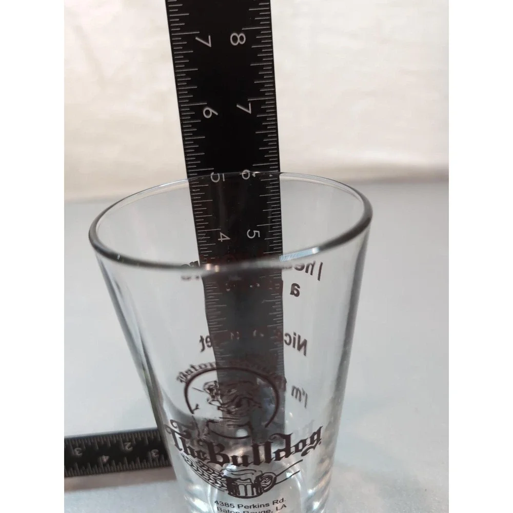 The Bulldog Baton Rouge LA Pint Glass 16oz Beer Pub Barware Coach Player Graphic